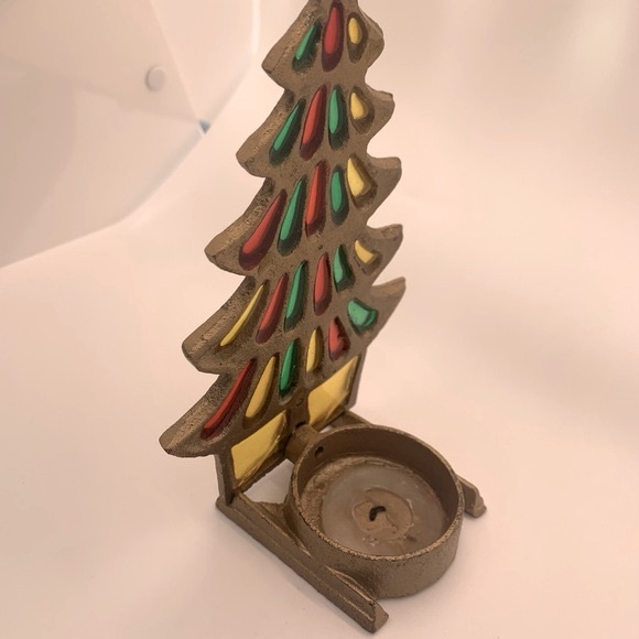 Vintage Brass Christmas Tree Votive Holder - Picture 5 of 8